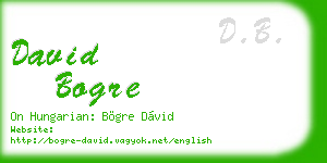 david bogre business card