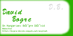 david bogre business card